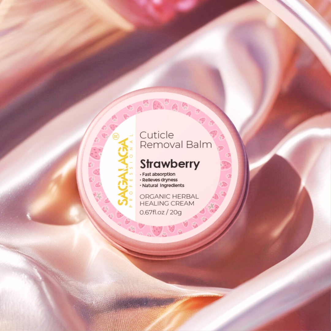 SAGALAGA 20g Cuticle Care Cream With Private Logo Aluminium Jar Rose Gold Nail Cuticle Repair Balm Moisturizing Oil Treatment