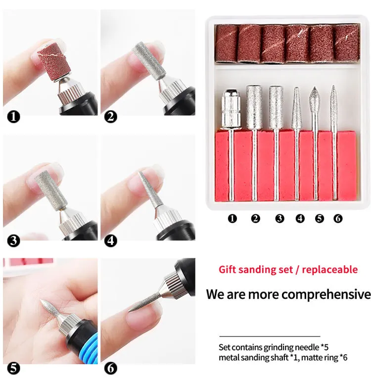 Nail Supplier Electric Nail Drill Machine Pedicure Drill Set Nail File Drilling Equipment Machine