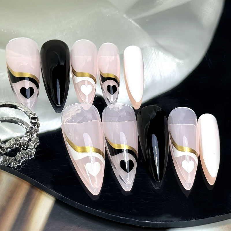 Luxury Purple Long Stiletto Nail Manicure Set with Box