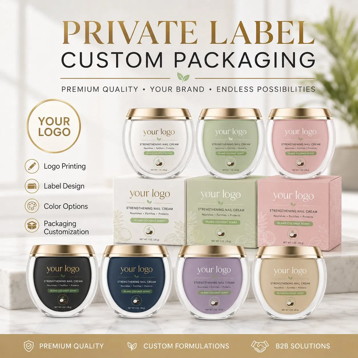 ODM Repair Weak Brittle Nail Split Crack Reducing Cuticle Nourishing Daily Home Care Horse Hoof Coconut Strengthening Nail Cream