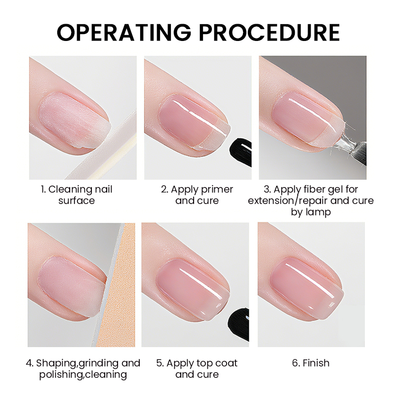 ISAY BEAUTY Professional Hard Builder Extension Clear Fiber Nail Gel UV Gel Repair and Reinforcement Nails