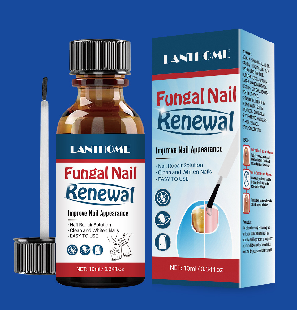 LANTHOME 10ml Nail Repair Solution Clean Whiten Nourish Nails Fungal Treatment Toe Nail Fungus Treatment