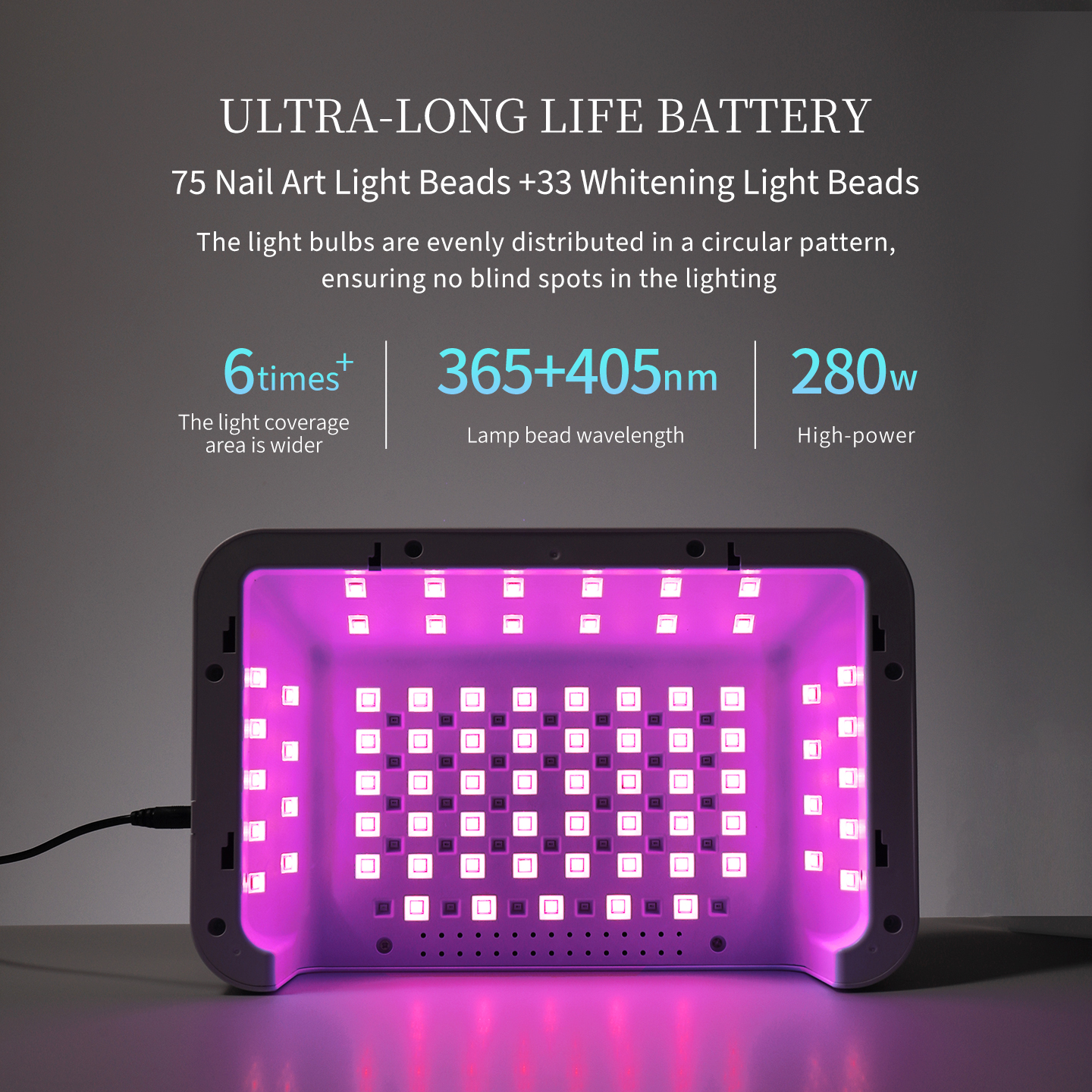 Red Light High Power Multi-functional No Black Hand UV Lamp Nail Machine Fast Dry UV LED Nail Lamp 2025