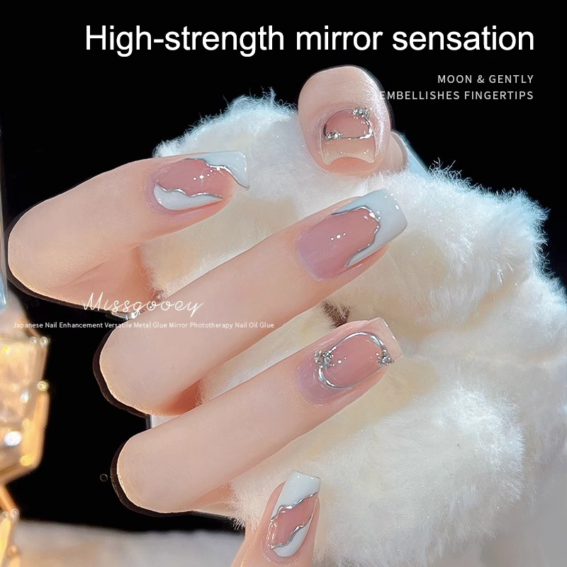 Miss Gooey 6 Colors Mirror Metallic Liner Gel Polish Supplies Salon 12ml Painting Gel Nail Art Non Toxic OEM UV Gel Nail Polish