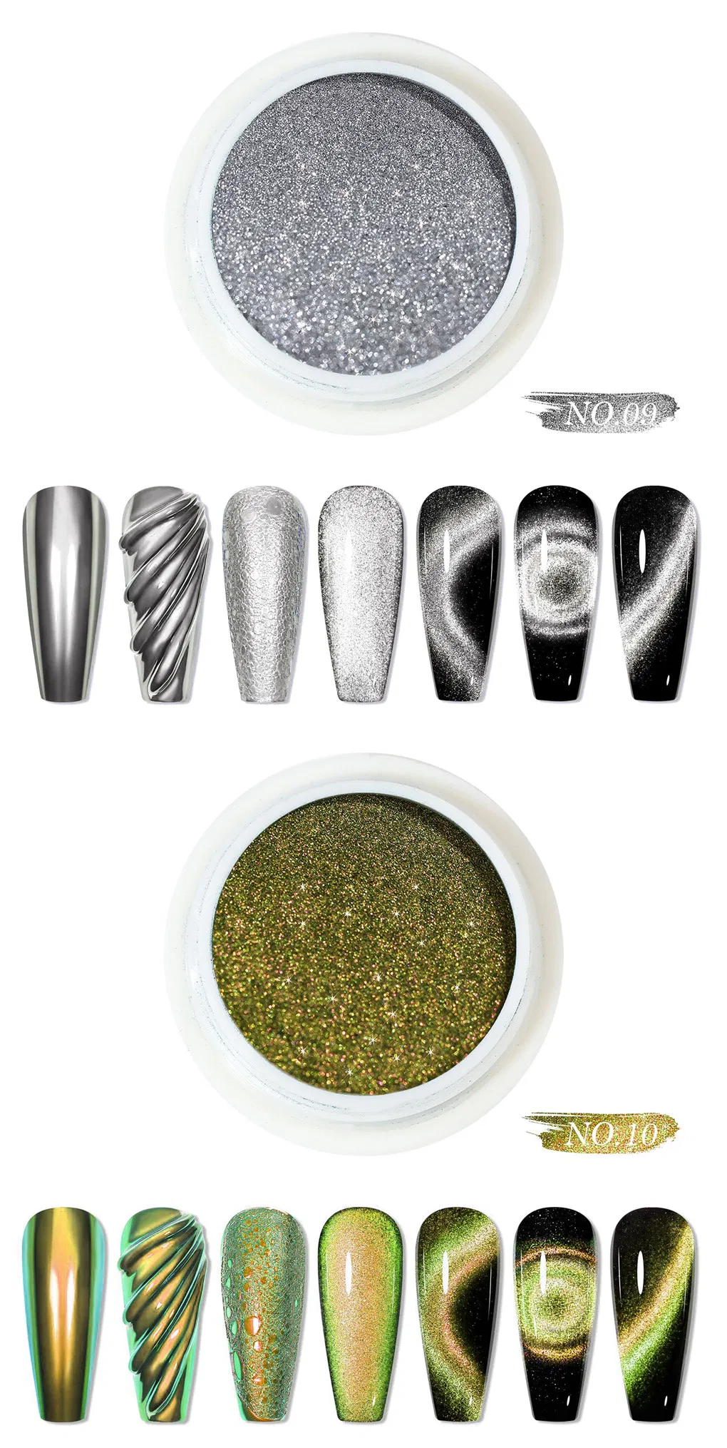 5D Optical Chameleon Magnetic Powder Manicure Colorful Gradient Cat's Eye Powder Pearlescent Powder Manicure