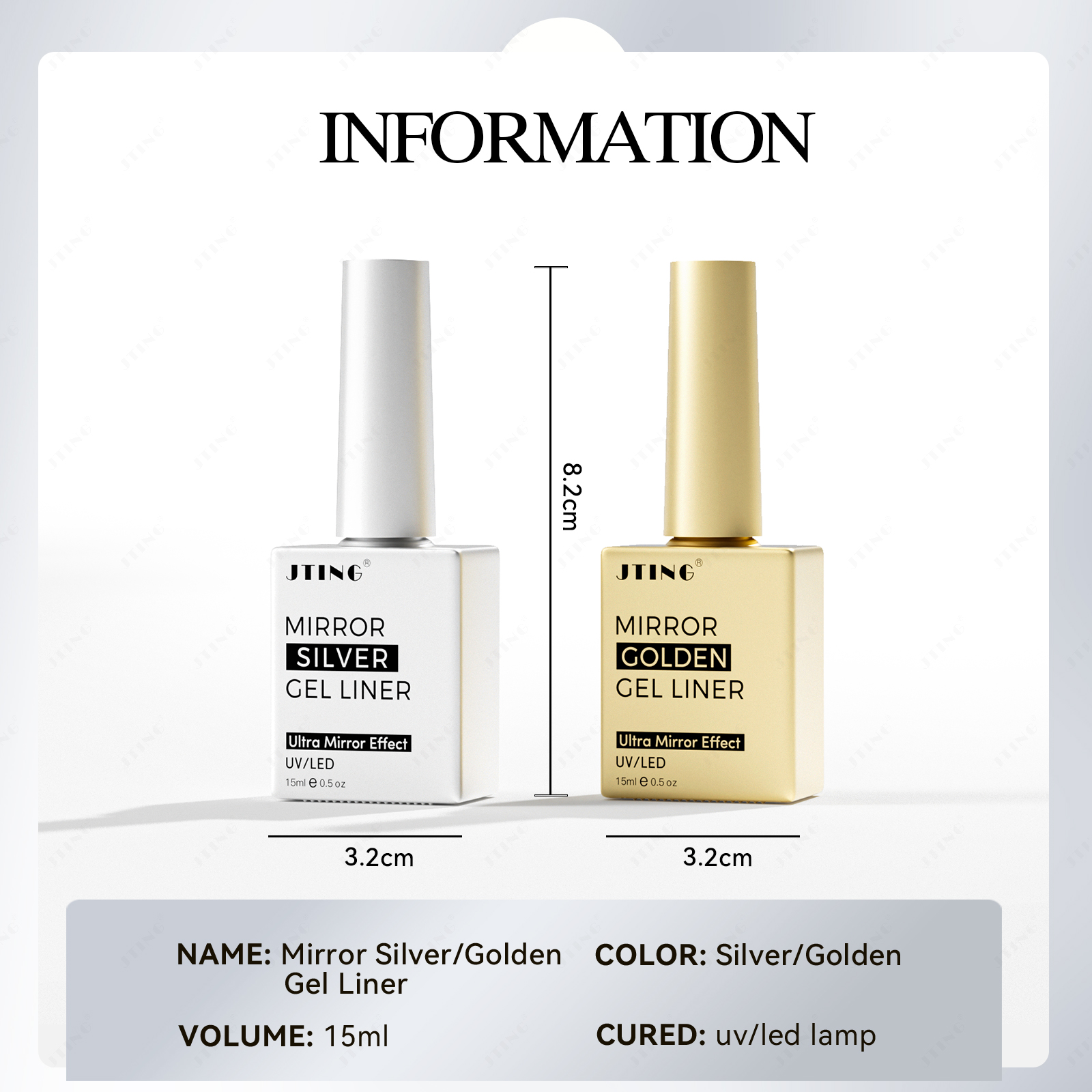 JTING High Quality Mirror Silver Golden Metal Liner Gel Nail Polish Collection Free Private Custom OEM/ODM Unique Brand