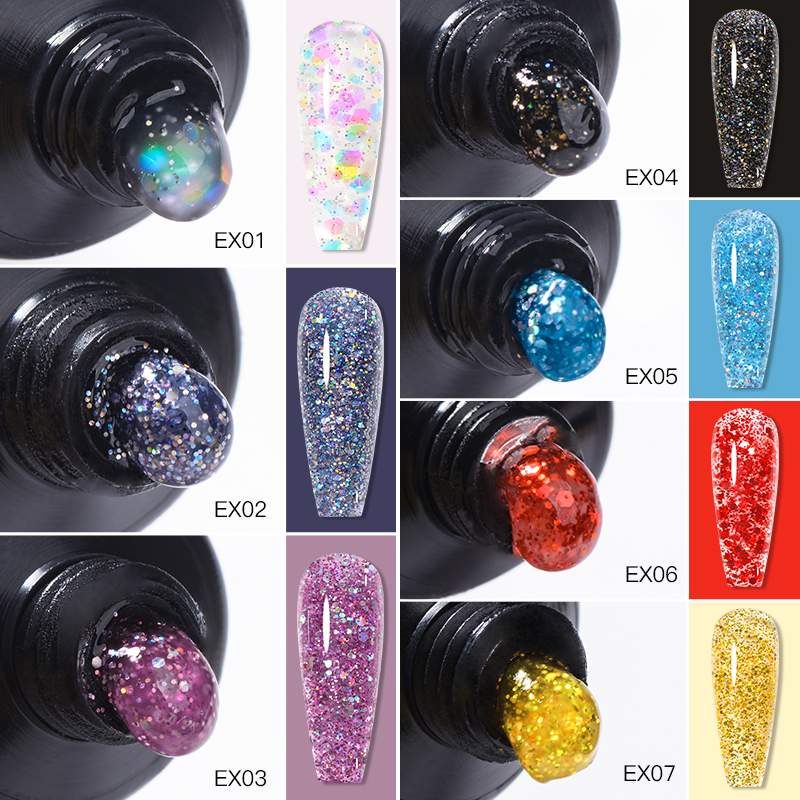MEET ACROSS 20ml Nail Extension Gel Polish Builder Nail Gel Acrylic Quick Clear Poly Extension Gel