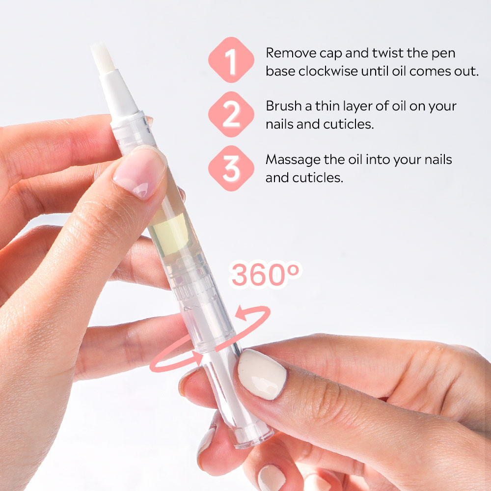 Customized Fruit Scents Revitalize Damaged Nails Prevents Breakage &amp; Hangnails with Fast-absorbing Formula Cuticle Oil Pen