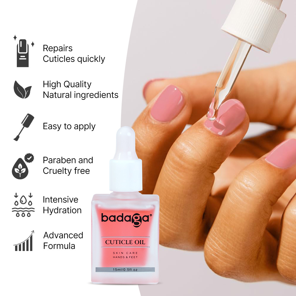 Badaga Nail Cuticle Oil for Nail Beauty Salon Naturally Organic Essential Vitamin Nail Repair Care Vegan Scented Oil