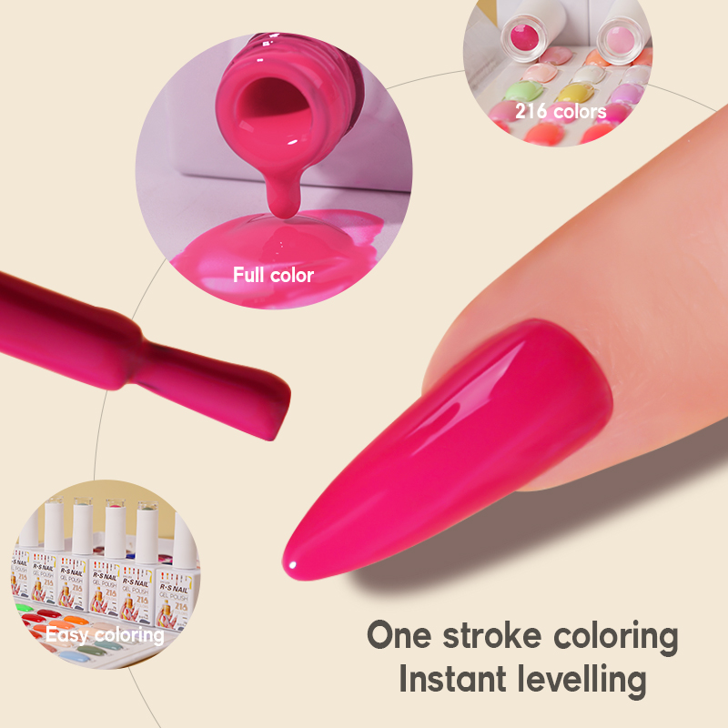 2024 R S Nail Factory Create Your Own Brand 3 Step UV Gel 216 ColorsGermany Nail Polish Hema Free 15Ml Nail Art Pure Color Gel