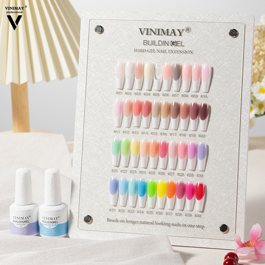 Vinimay High Quality 40 Colors Biab Nail Builder Gel Self-Leveling OEM/ODM Soak Off Biab Builder Gel in a Bottle for Nails