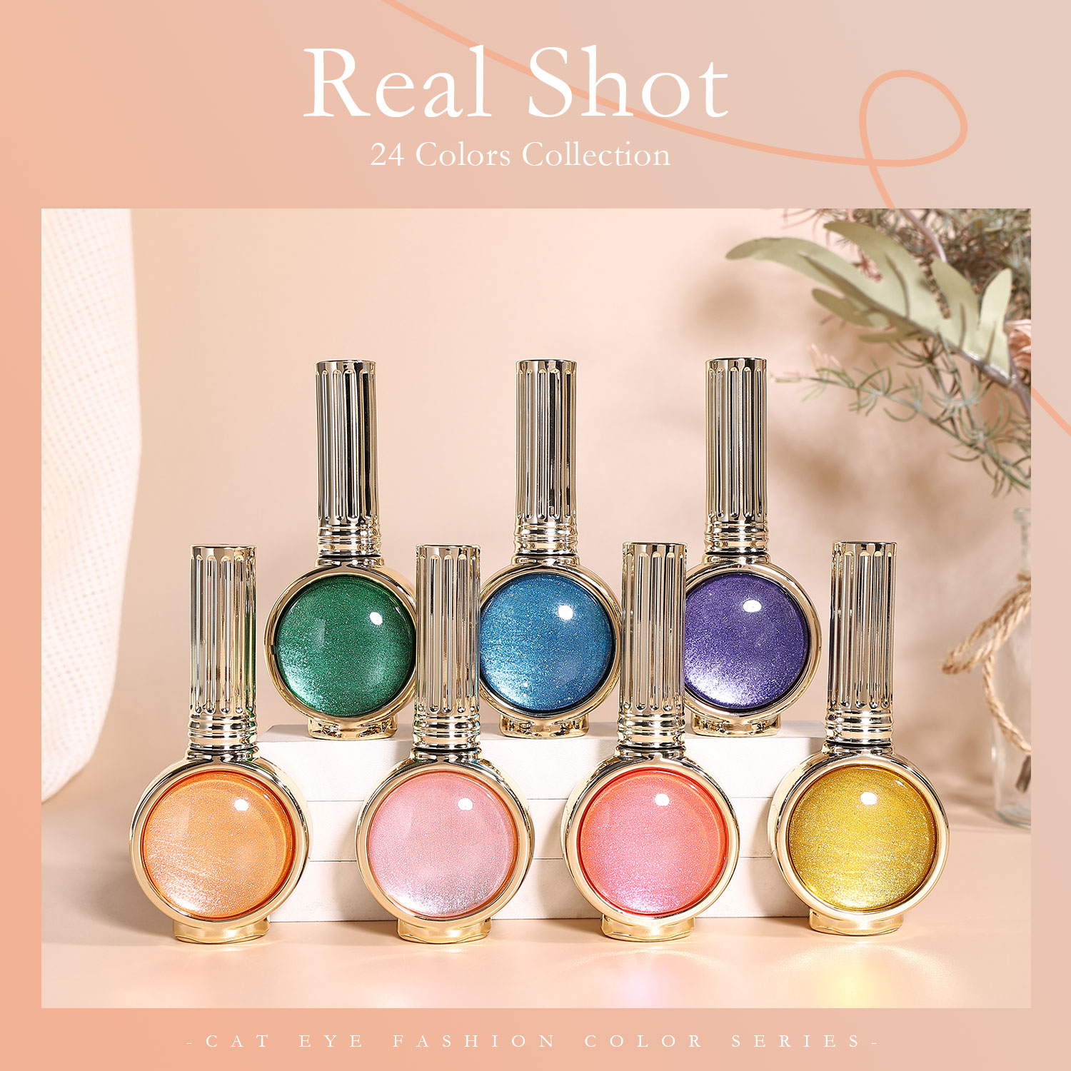 Hanyinails Sakura Twinkle Cat Eye Collection 24 Shades 15ml Premium Color Magnetic Gel Polish Soak Off Glossy Finish