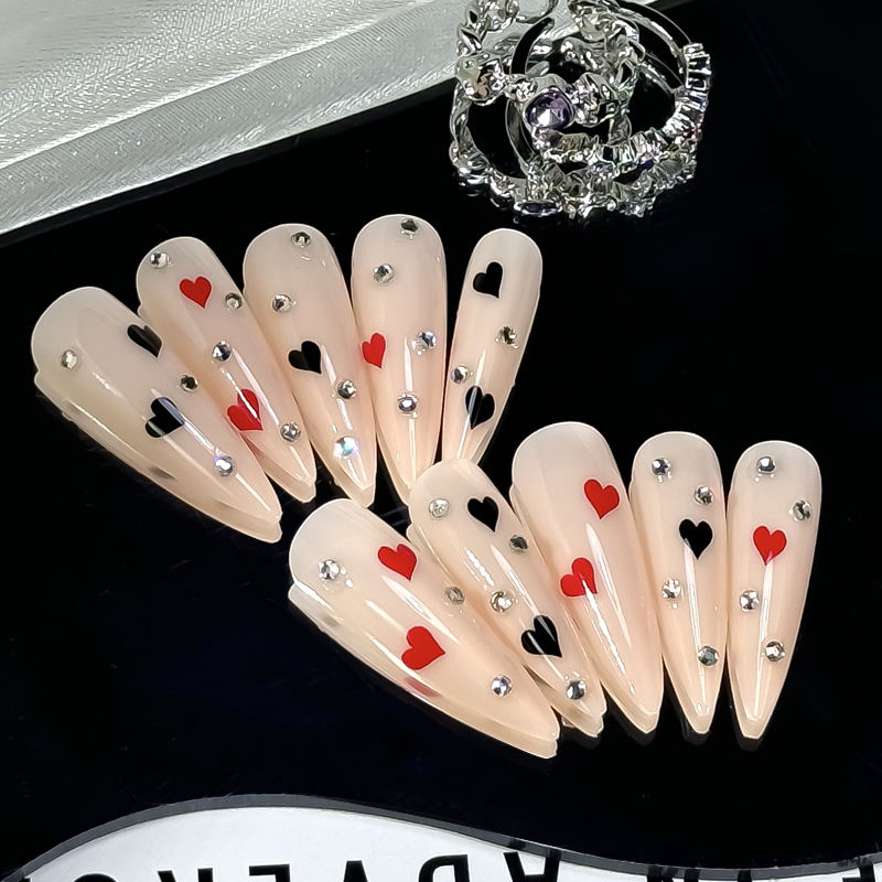 Luxury Purple Long Stiletto Nail Manicure Set with Box