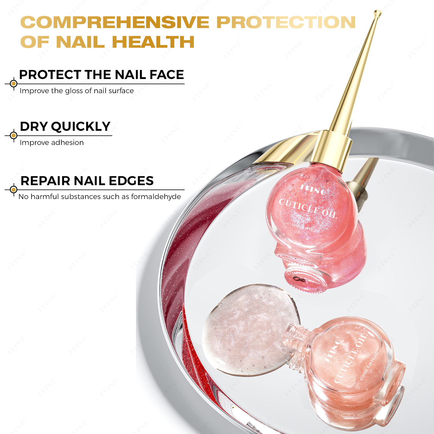 JTING New Design Shimmer Cuticle Oil 9colors Nutrition Revitalizer Oil OEM/ODM Private Label Free Custom Cuticle Oil for Nails