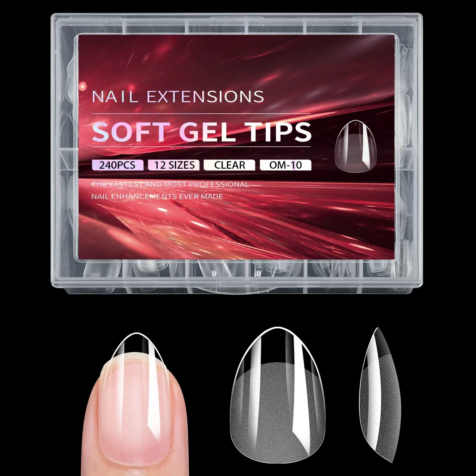 Neissry Apres Gel Nails Tips Btartbox Xcoat French Almond for Acrylic False Tip Color Chart Square No C Curve Liner Brushes Kolinsky