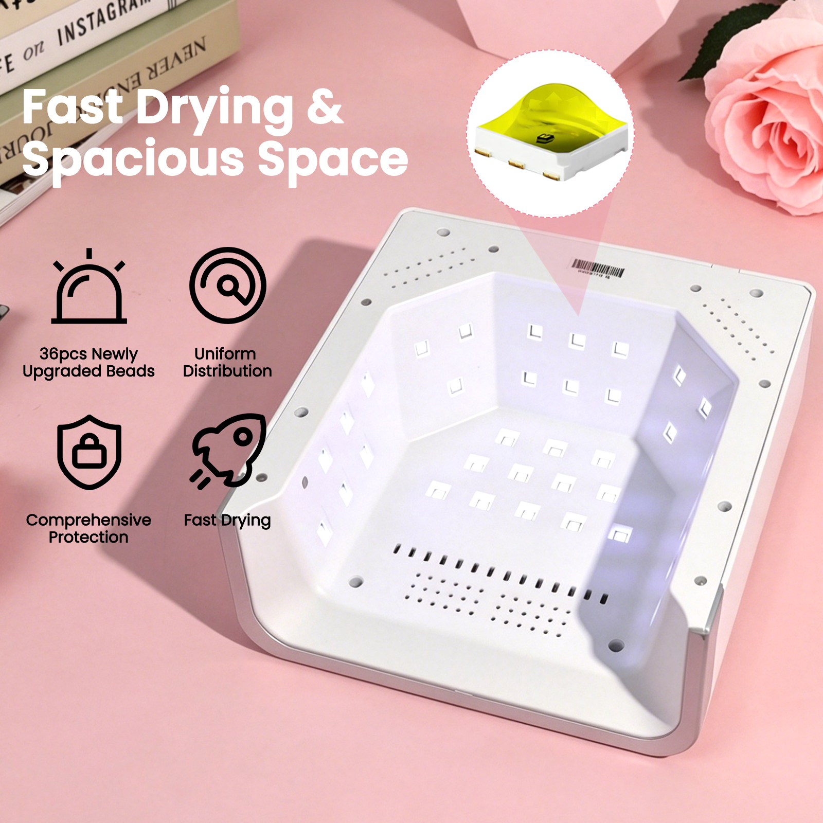 2025 New Arrival 72W Cure Wireless Dual Light Nails Supply Rechargeable Cordless Uv Led Gel Dryer Nail Lamp For Salon Manicure
