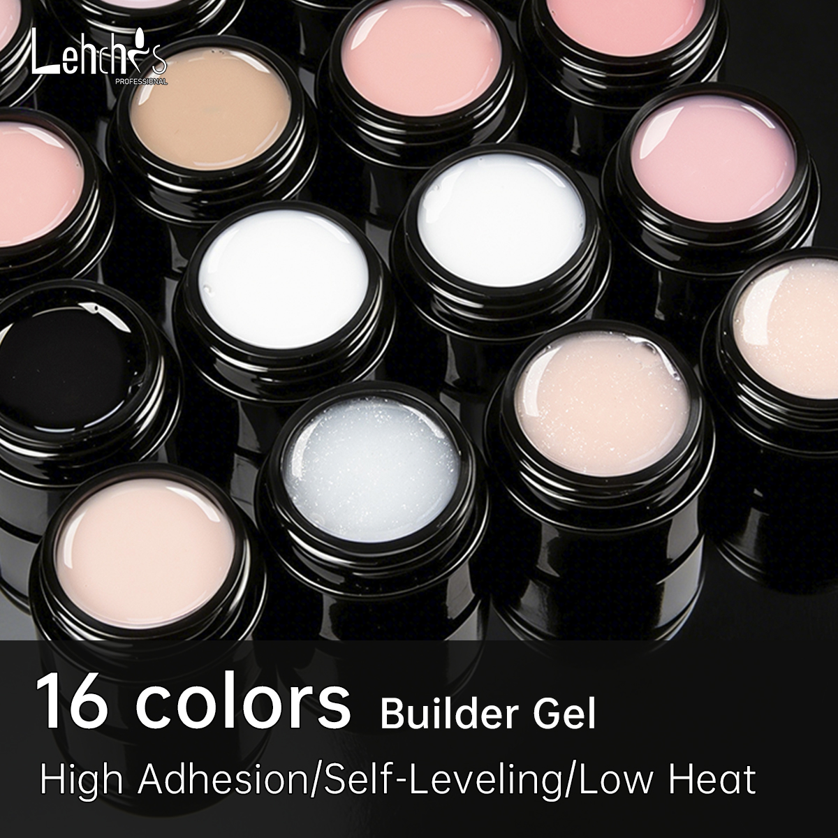 Lehchis 3 in 1 HEMA TPO FREE for Nail Extension 16 Color High Quality Hard Gel Nail Builder Strengthen Solid Gel Nail Polish Set