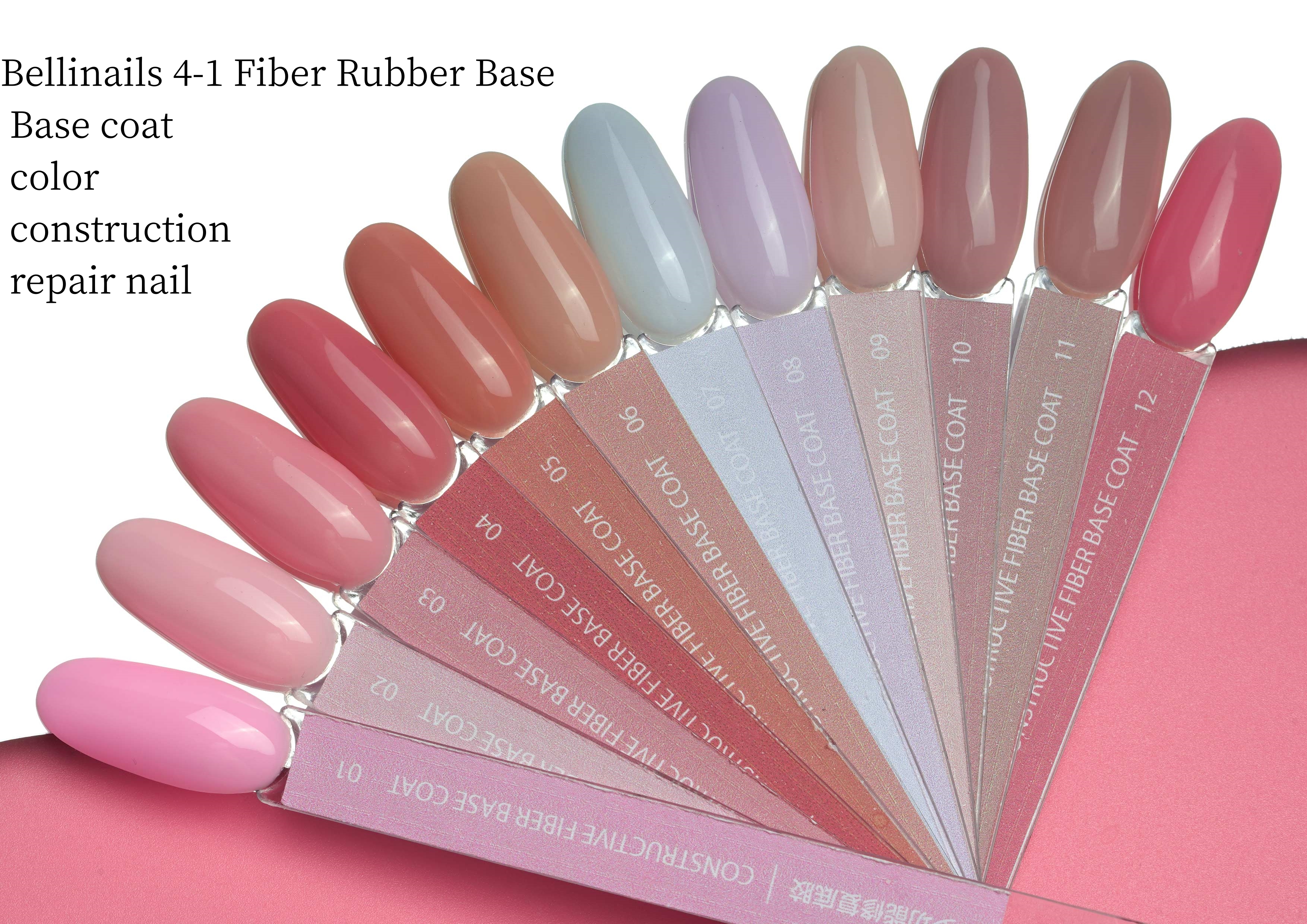 Bellinails Rubber Base Fiber Base Gel for Nails Repair Nail Gel 4 in 1 Strengthen Gel Polish Customize Logo