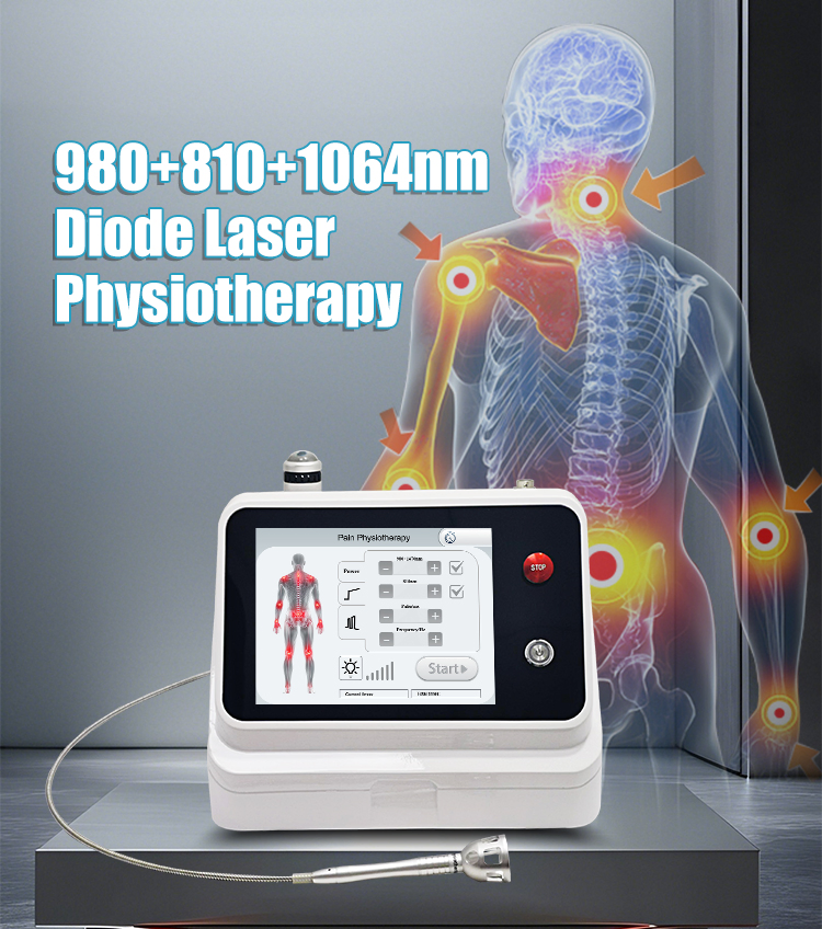 Portable Class 4 Hilt Physiotherapy Machine 980nm 810nm 1064nm Wavelengths Fisioterapia and Nail Fungus Treatment