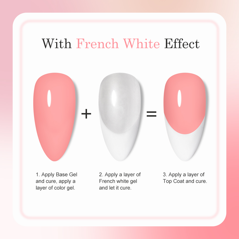 French White Series 15ml Professional Uv Gel Salon Products Nail Supplies White Pink Color Gel Polish