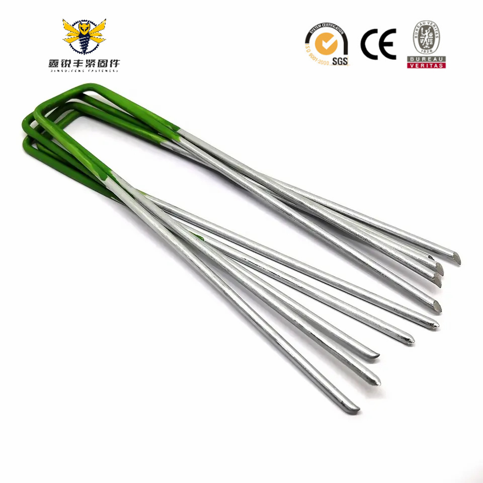 Best Quality Garden Powder Coated U-Shaped Curved Grass Cloth Nails SOD Staple Garden Turf Nails for Artificial Grass
