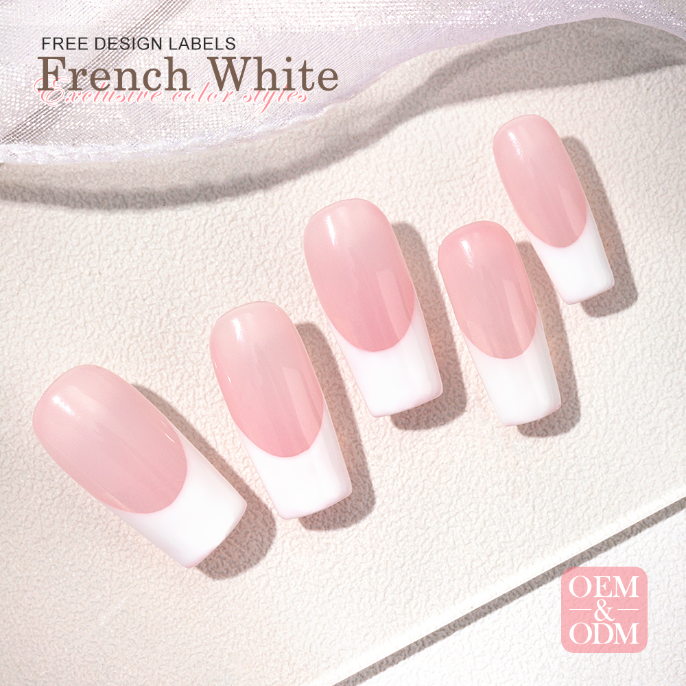French White Series 15ml Professional Uv Gel Salon Products Nail Supplies White Pink Color Gel Polish