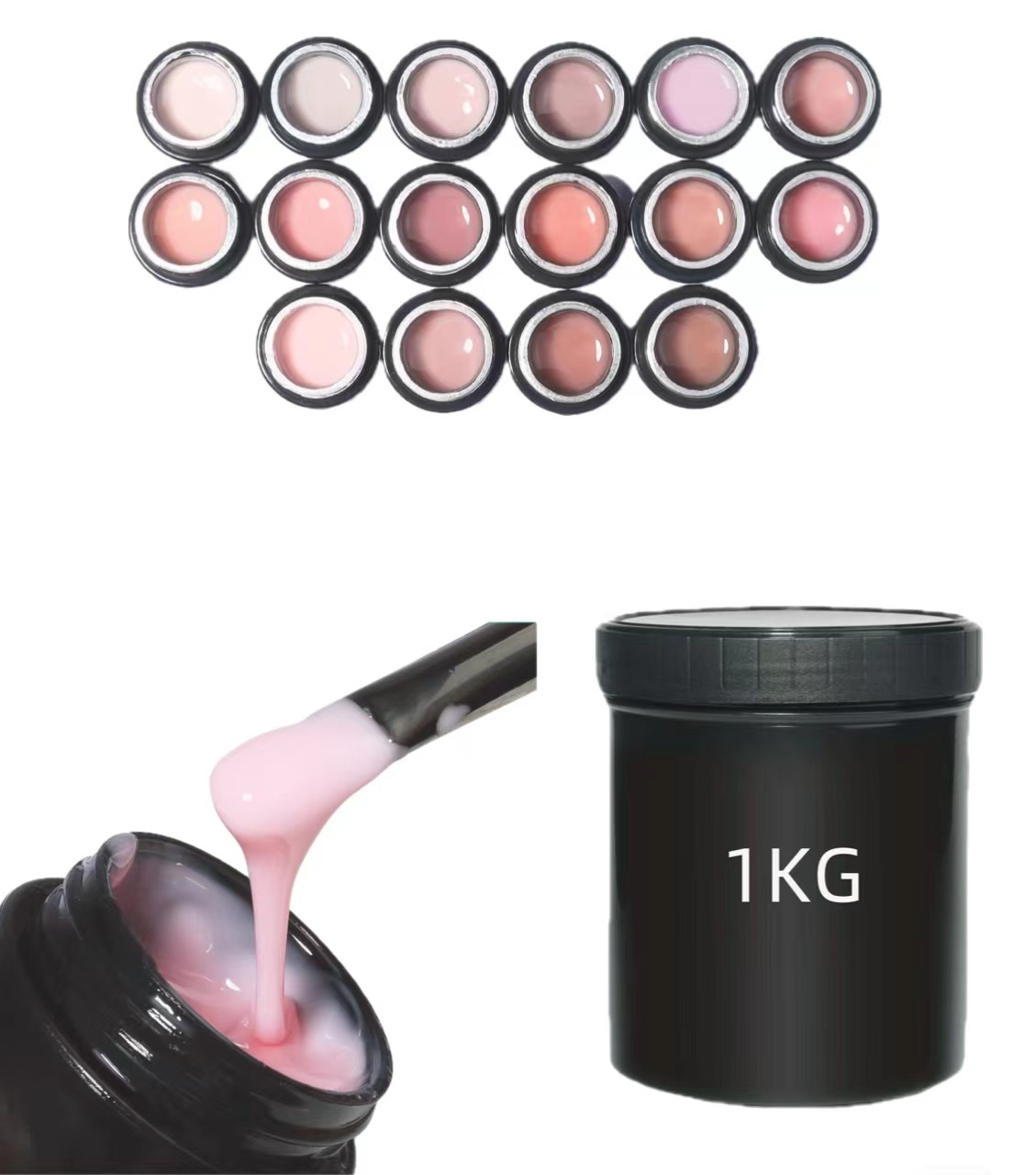 KINNCO Tpo Hema Free Nail Extension Gel 15g 1kg Nude Color Buildering Uv Gel Polish OEM Private Label Gel Builder For Nail Salon