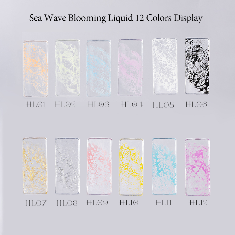 Vinimay Nail Ocean Wave Blooming Gel 12 Colors Nail Art Painting Gel Vegan Organic Nail Wave Blooming Liquid for Wholesale