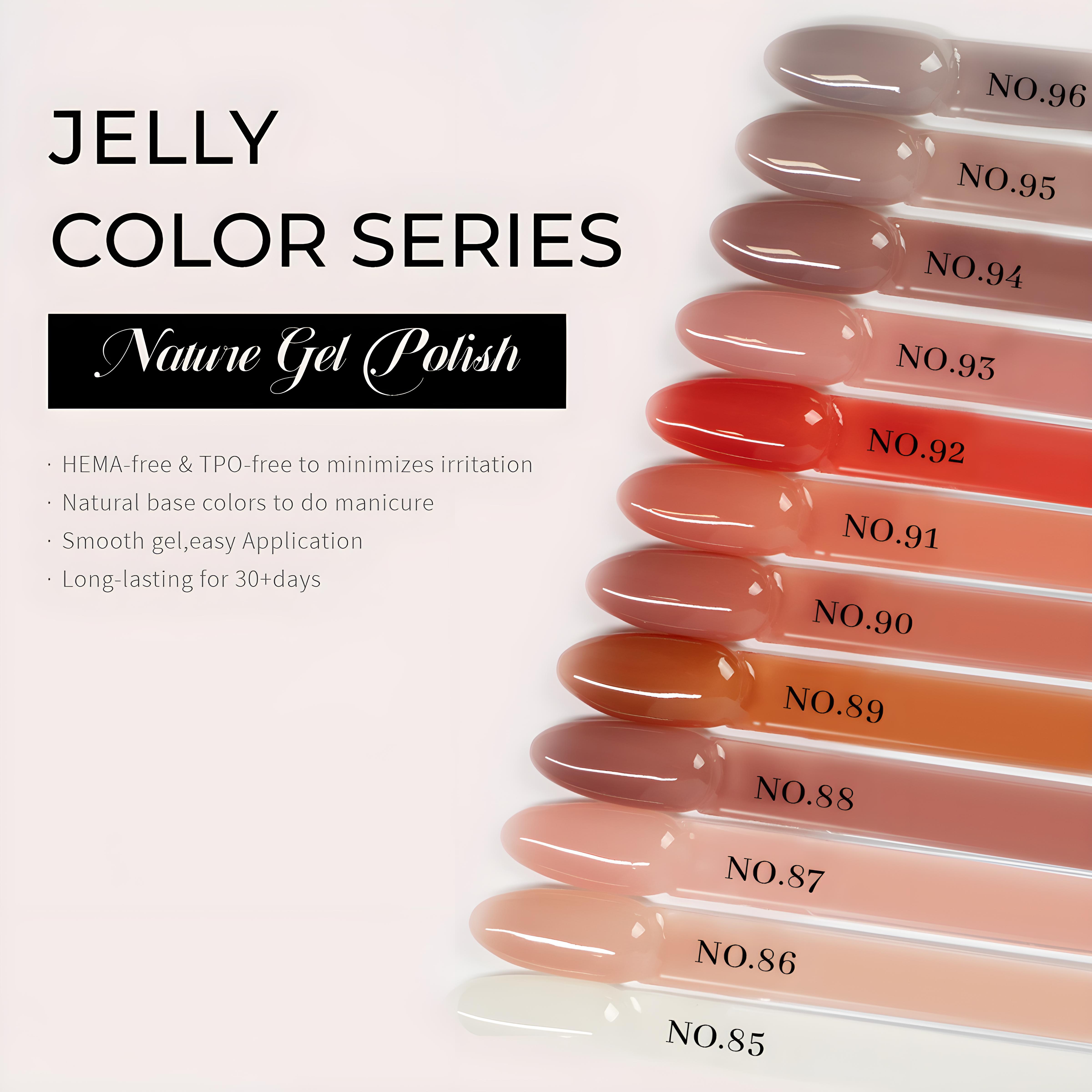 Summer 12 Colors Pink Jelly Gel Nail Polish Set TPO HEMA FREE UV Semi-Permanent Sheer Nude Gel Polish OEM Supplies Private Label
