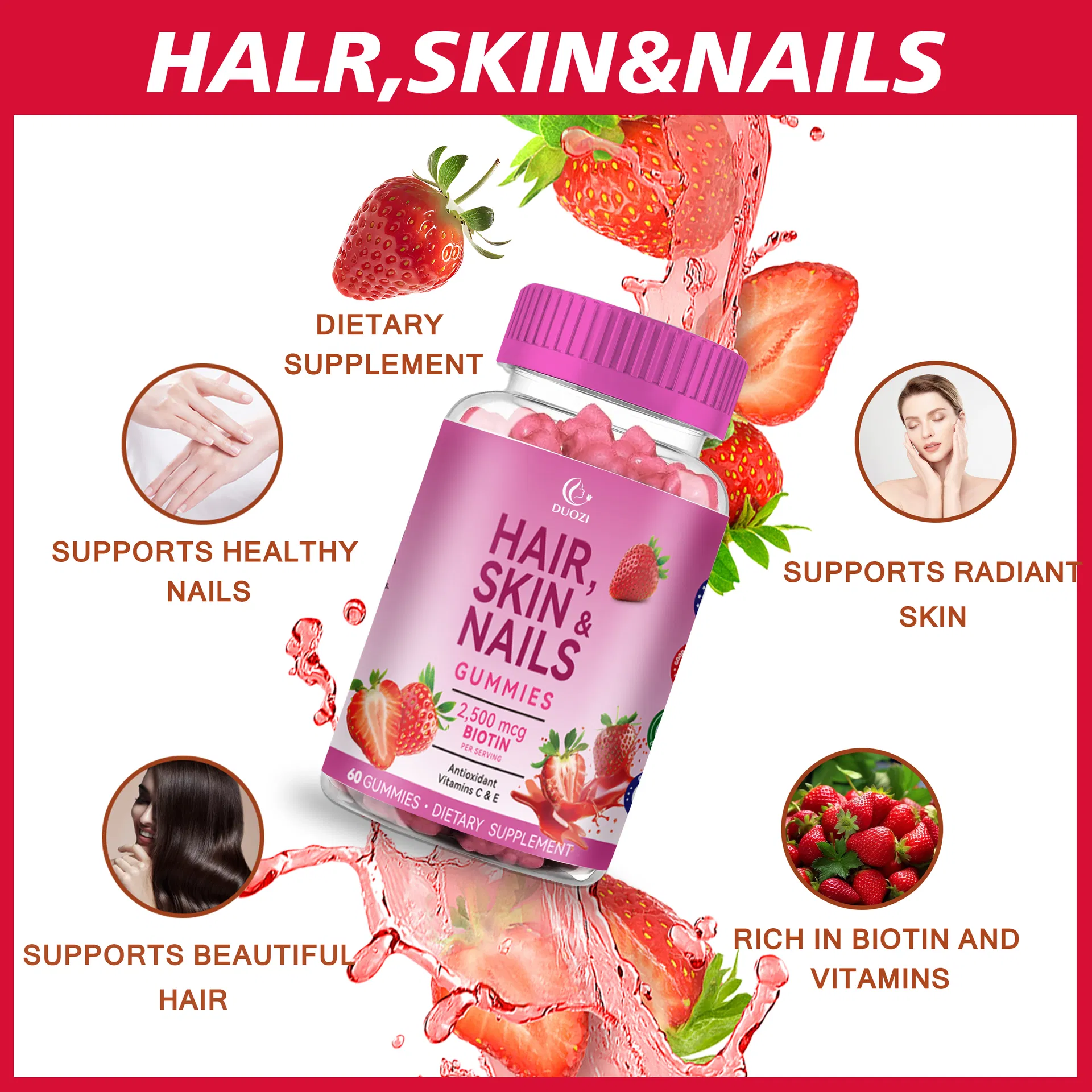 Strengthening Hair Skin Nails Gummies