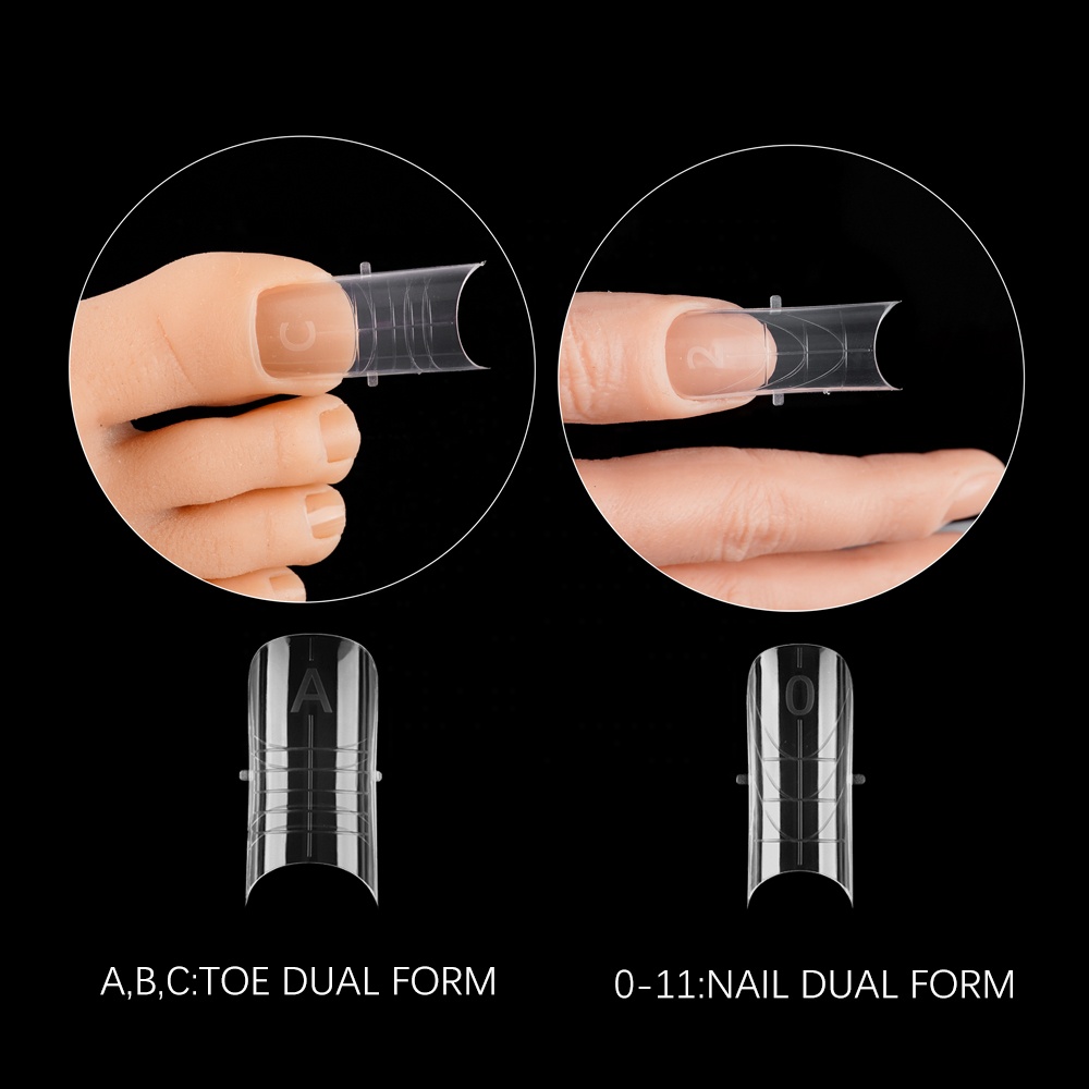 Gelsky Nail Extension 4 in 1 Double End Used Toe Dual Form Nail Dual Form