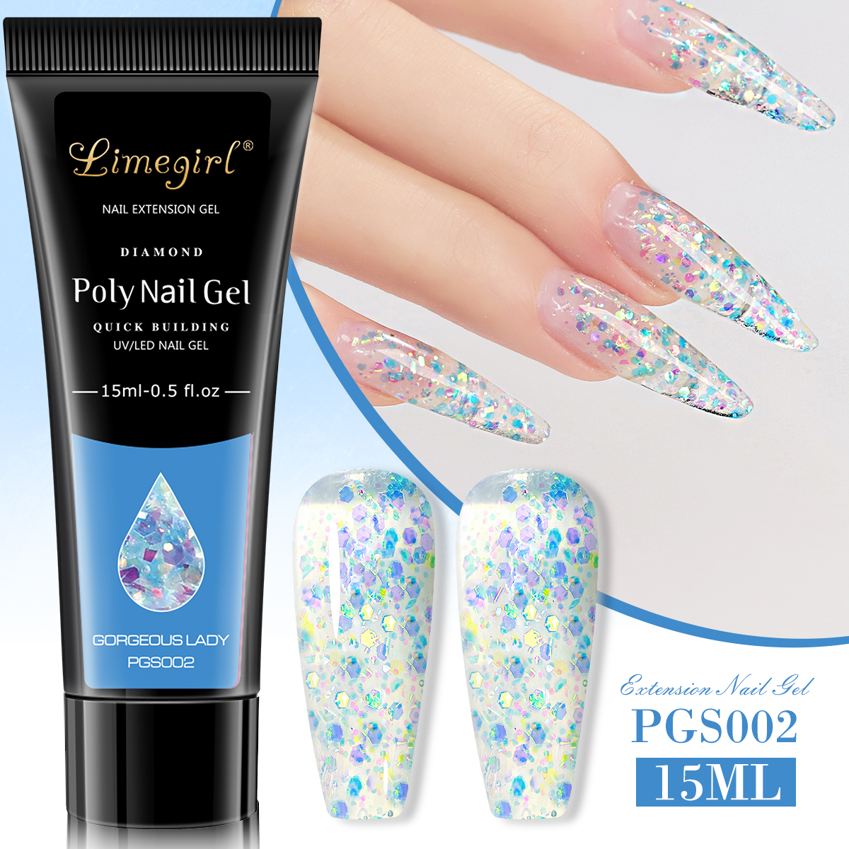 15ml Poly Gel Nail Extension Builder Luxury Designer Style UV LED Lamp Source Beginner Professional Nail Art Salon DIY