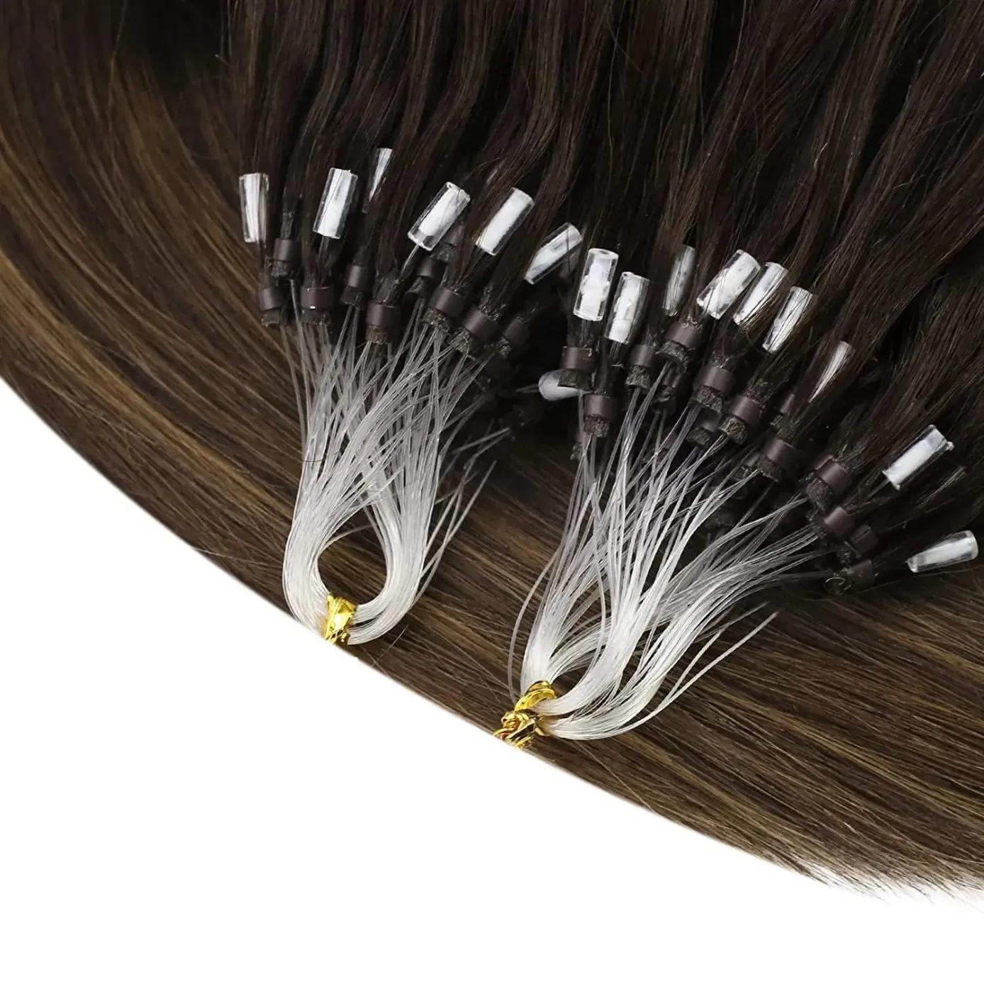 Human Hair Micro Ring Hair Extensions Remy Hair Custom Products