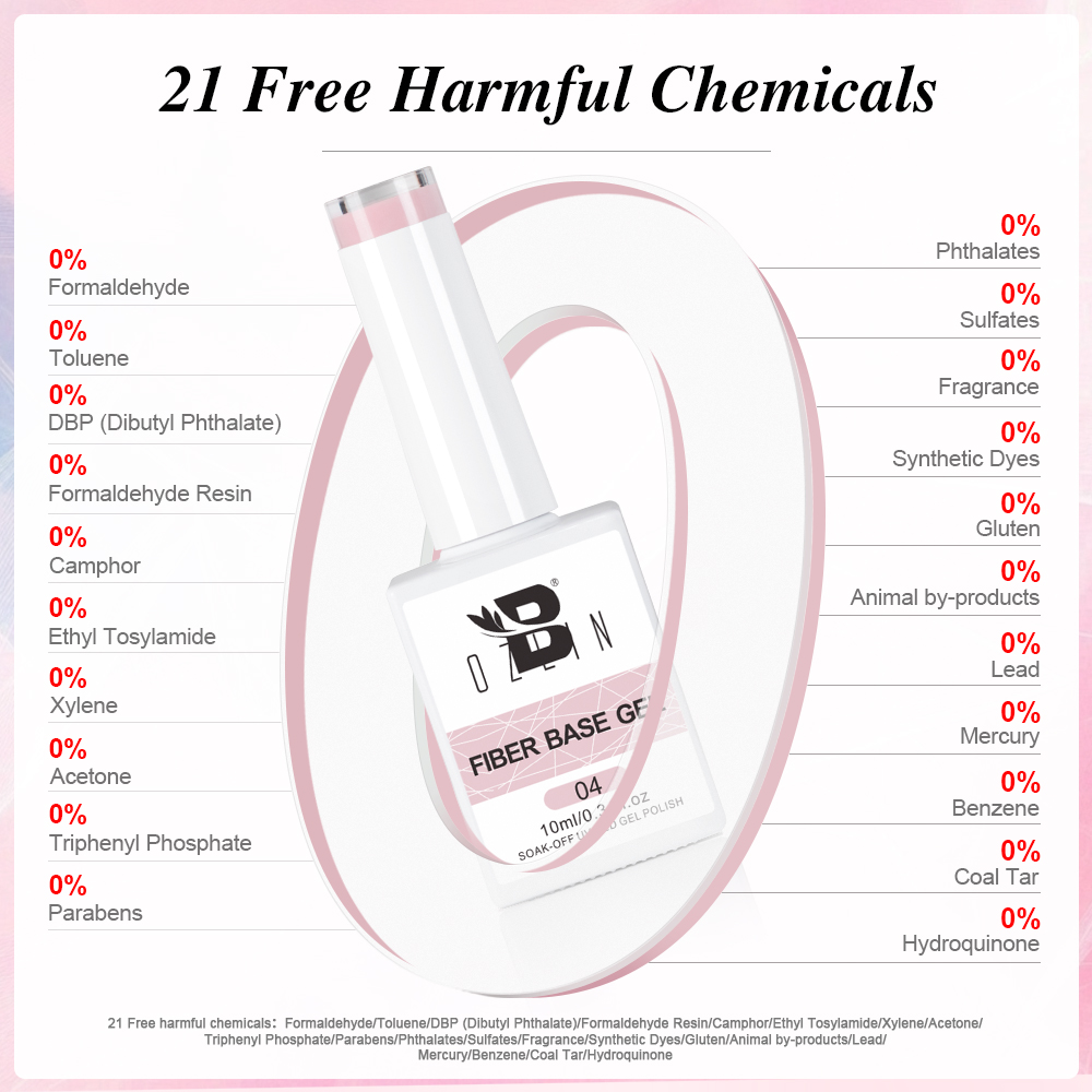 BOZLIN OEM Fiber Repair Gel Builder Fiberglass Nail Extension Gel Hema Free Fiber Glass Base Gel Polish for Cracked Broken Nails