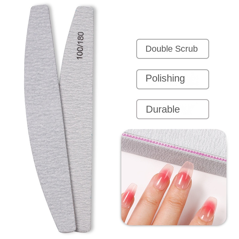 Professional Custom Dual-sided Sponge Nail File 100/180 Grit for Natural Nails Nail Buffing Stick Home Manicure