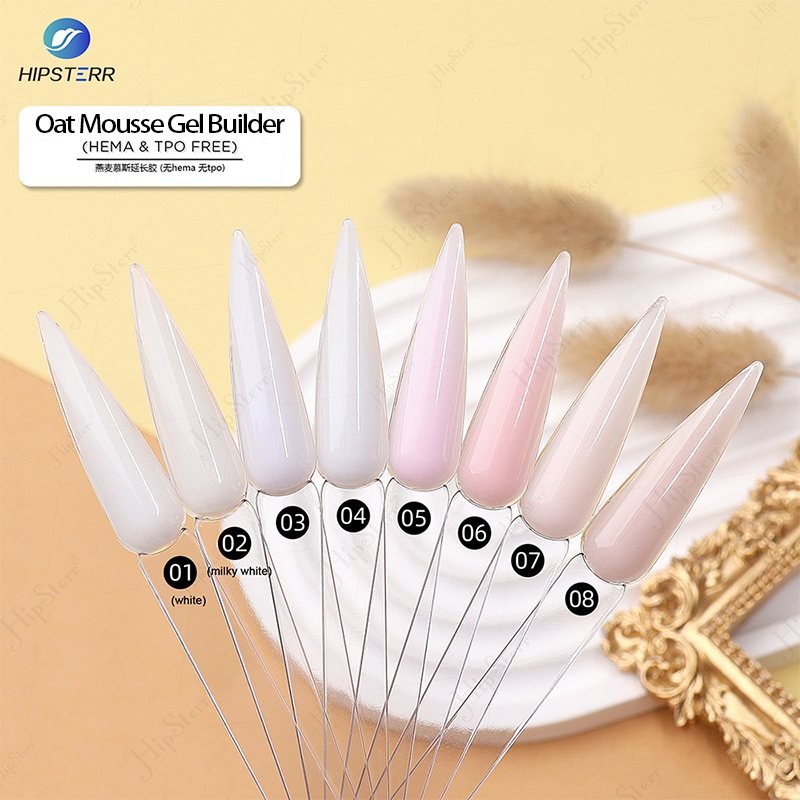 Top Quality Oat Mousse Gel Builder TPO FREE Extension Nail Gel Hema Free Brand Builder Uv Gel Custom for Nail Varnish Gradient