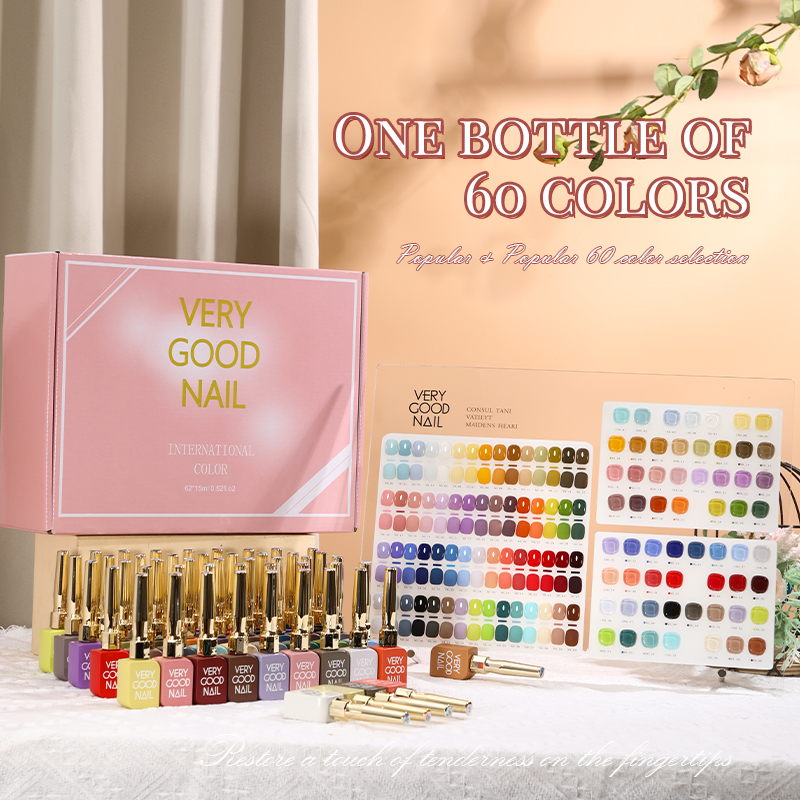 Milan Professional Nail Salon Gel Polish Kit 60-Color 15ml Eco-Friendly Non-Toxic Designer French UV LED Lamp Source Private