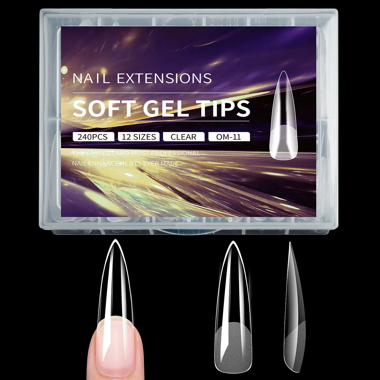 Neissry Apres Gel Nails Tips Btartbox Xcoat French Almond for Acrylic False Tip Color Chart Square No C Curve Liner Brushes Kolinsky
