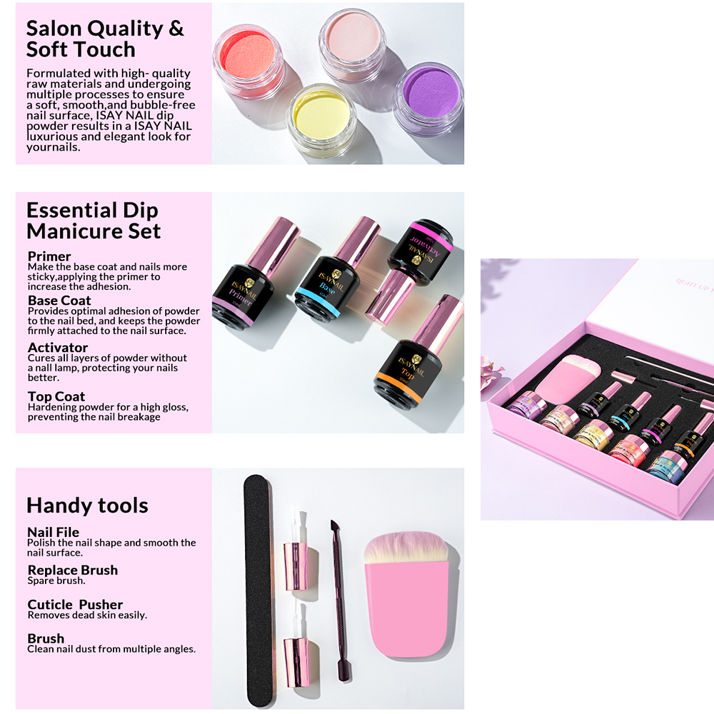 Factory Sale Professional Salon Dip Powder Set High Quality Sales Promotion Cheap Nail Dipping Powder Start Kit