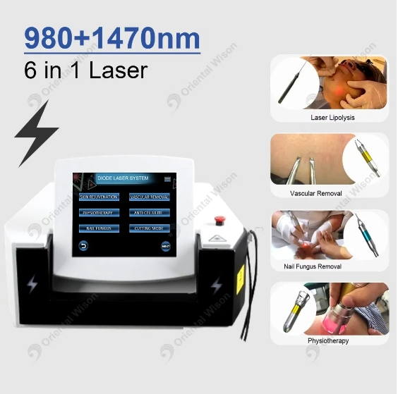 980nm 1470nm Diode Laser Lipolysis Liposuction Cannula Fat Cell Disruption Body Slimming Beauty Equipment Nail Fungus Treatment Vascular Veins Removal