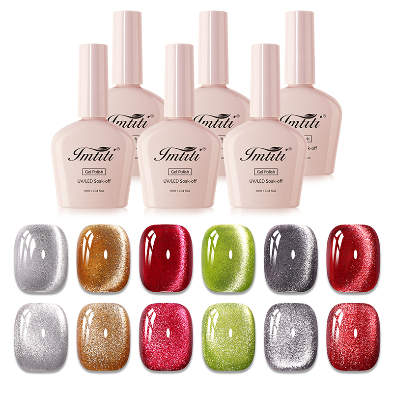 IMTITI OEM/ODM Summer 6 Colors New High-density Cat's Eye Nail Gel Porcelain Lce Fairy Cat Eye Gel Polish