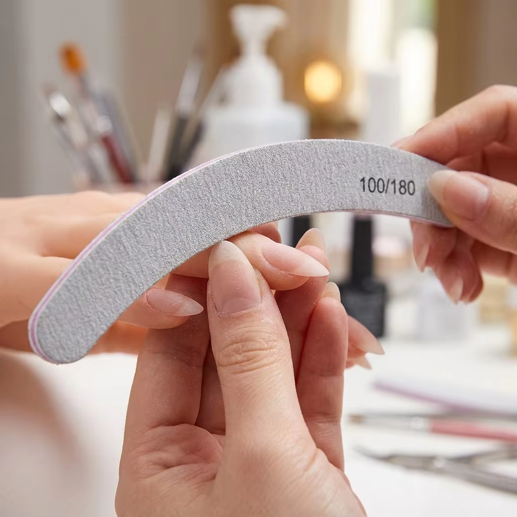 Professional Custom Dual-sided Sponge Nail File 100/180 Grit for Natural Nails Nail Buffing Stick Home Manicure
