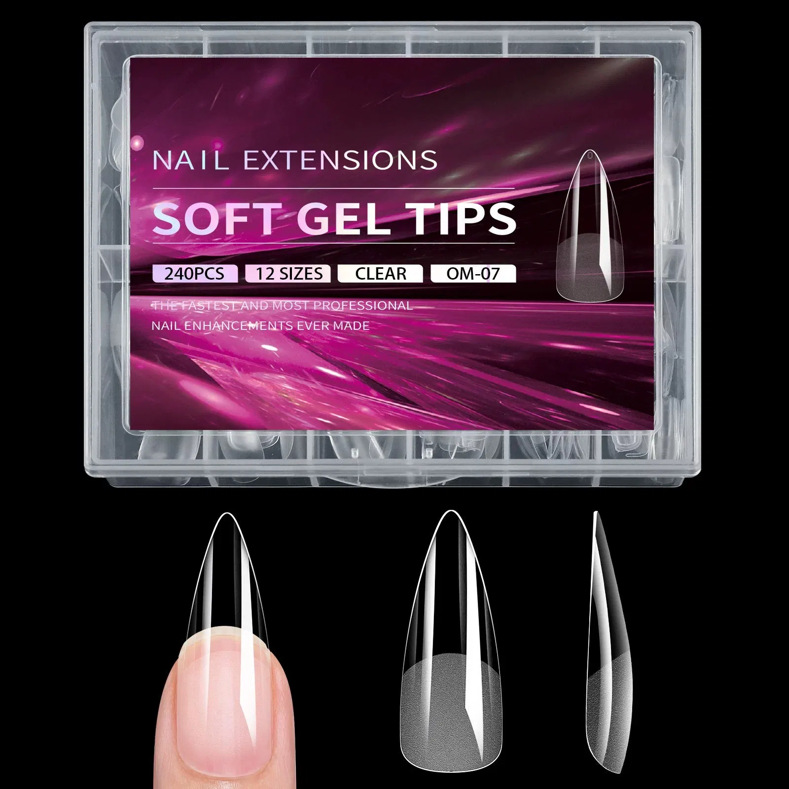 Neissry Apres Gel Nails Tips Btartbox Xcoat French Almond for Acrylic False Tip Color Chart Square No C Curve Liner Brushes Kolinsky
