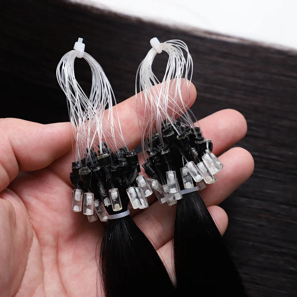 Human Hair Micro Ring Hair Extensions Remy Hair Custom Products