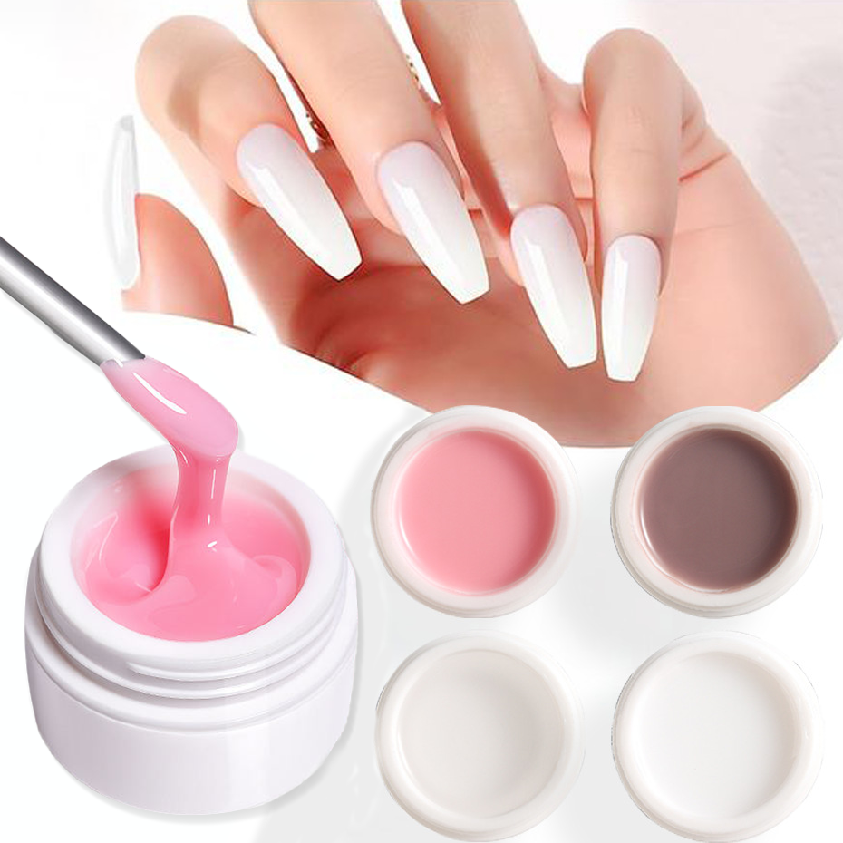 Hema and Tpo Free 150g Clear Pink Jelly Colors Extension Gel Self Leveling UV LED Hard Gel Builder KG for Nail Construction