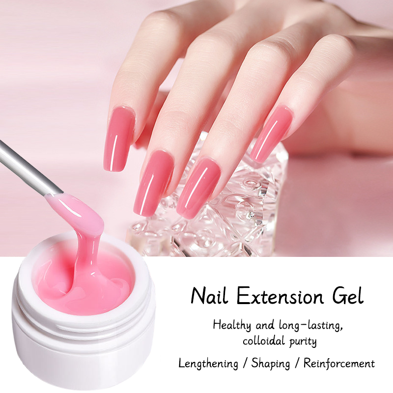 Hema and Tpo Free 150g Clear Pink Jelly Colors Extension Gel Self Leveling UV LED Hard Gel Builder KG for Nail Construction