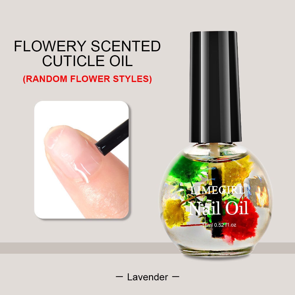 New 15ml Manicure Nutritional Oil Dried Flowers Anti-Hangnail Moisturizing Nail Edge Care Fruit Flavored 3ml Nail Cuticle Oil