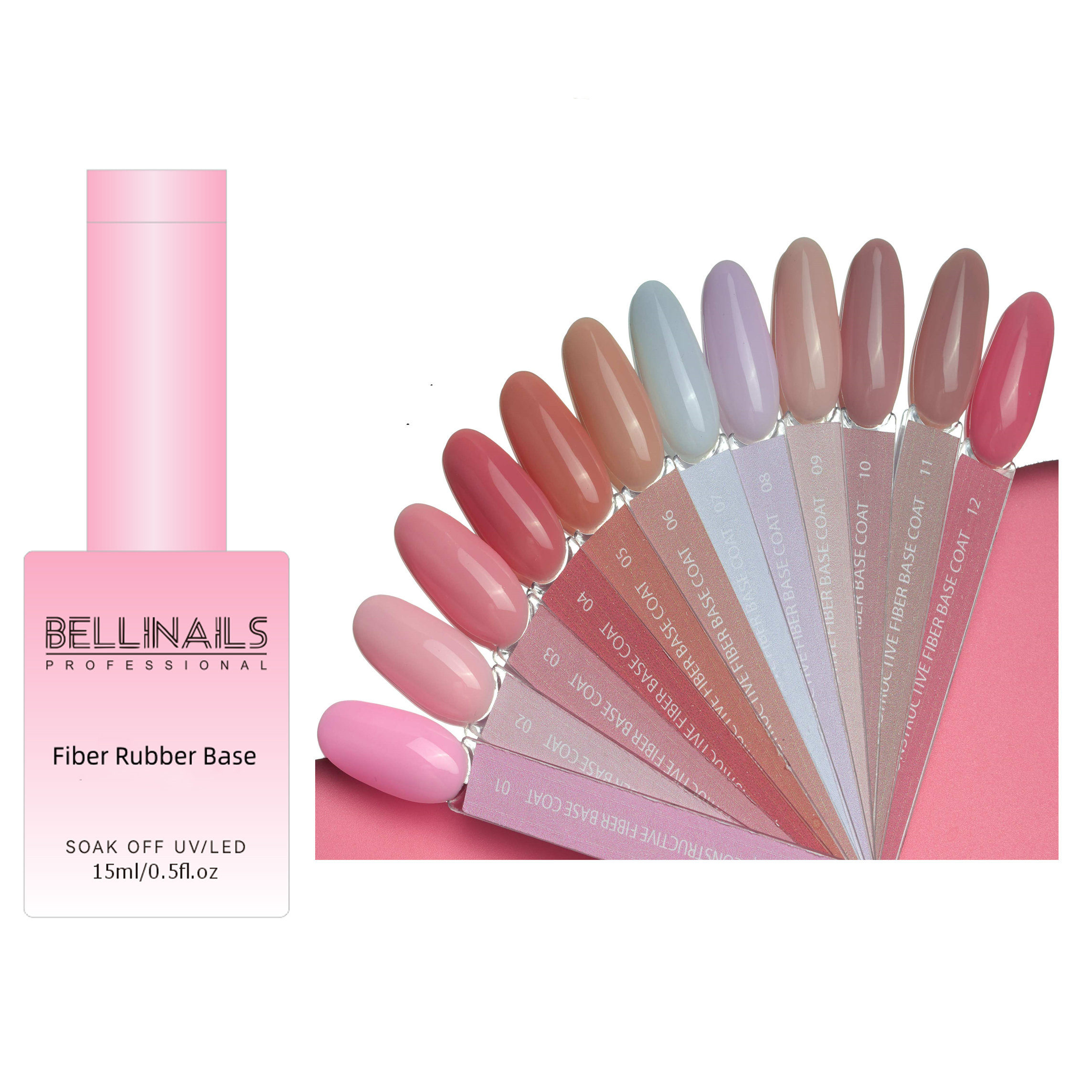 Bellinails Rubber Base Fiber Base Gel for Nails Repair Nail Gel 4 in 1 Strengthen Gel Polish Customize Logo