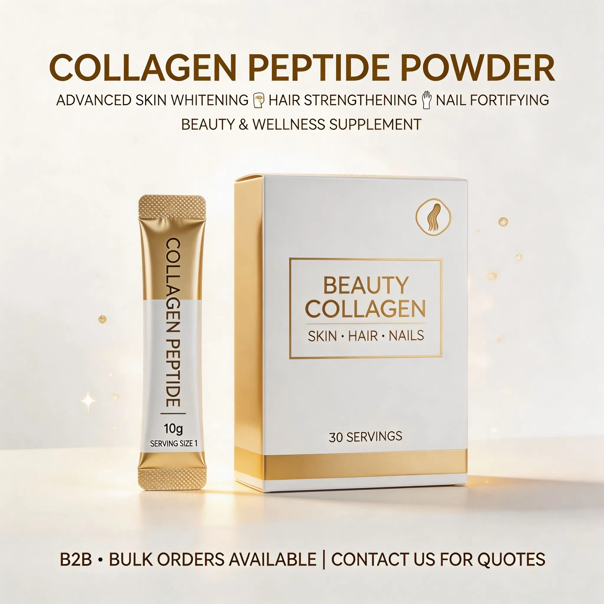 Advanced Nail Fortifying Hair Strengthening &amp; Skin Whitening Collagen Peptide Powder for Beauty and Wellness