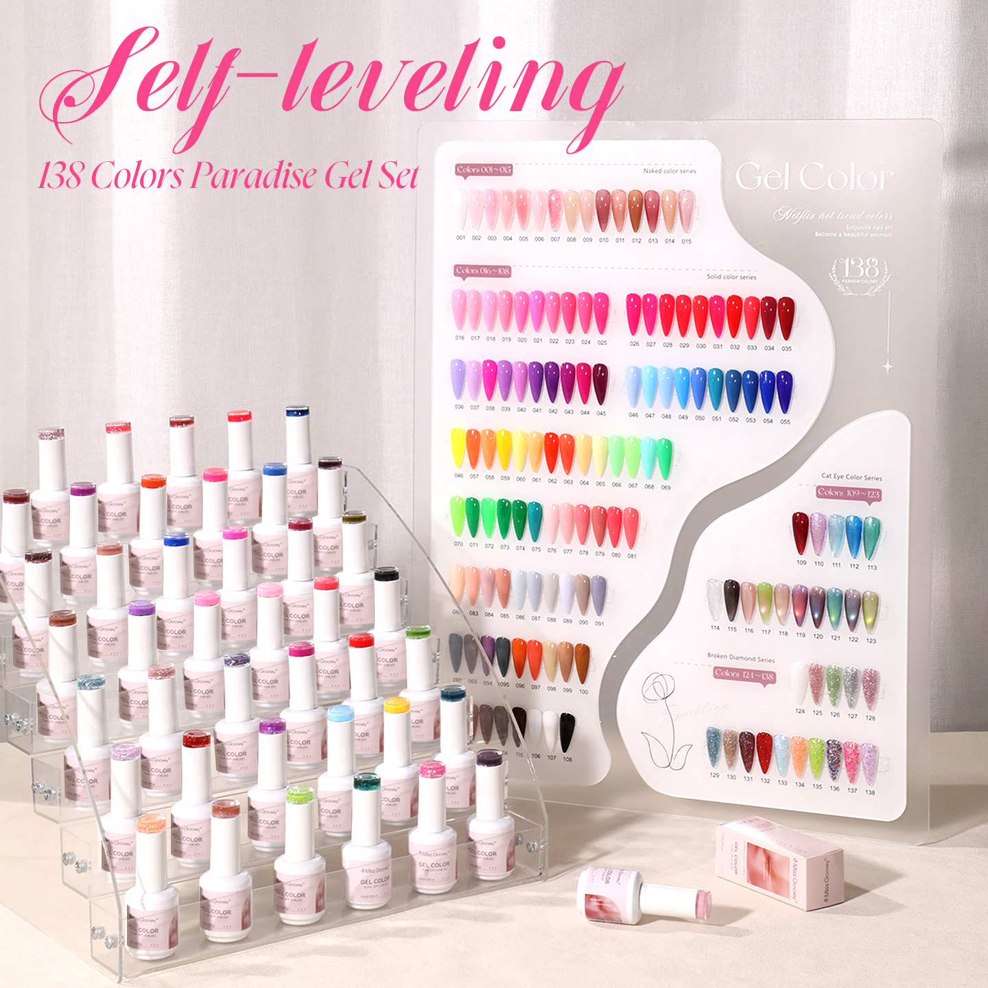 Miss Gooey Popular 138Color Gel Nail Polish Collection Professional Gel Polish Nail Supplies Salon Hema Free Nail Polish Factory